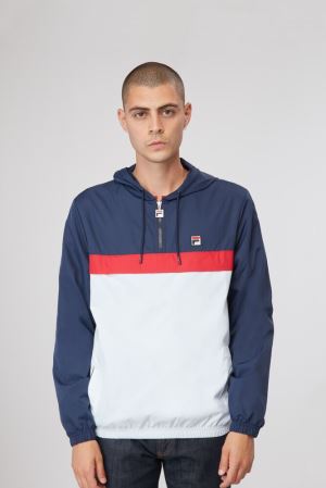 FILA Turin Windjacket Jackets White / Red / Navy,Mens Clothing | CA.QLHFDC916